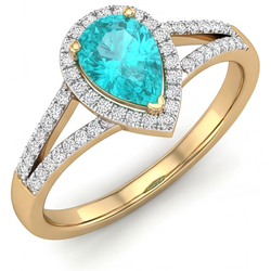Paraiba-Turmalin Halo-Fassung Ring – VVS Reinheit 2 Karat