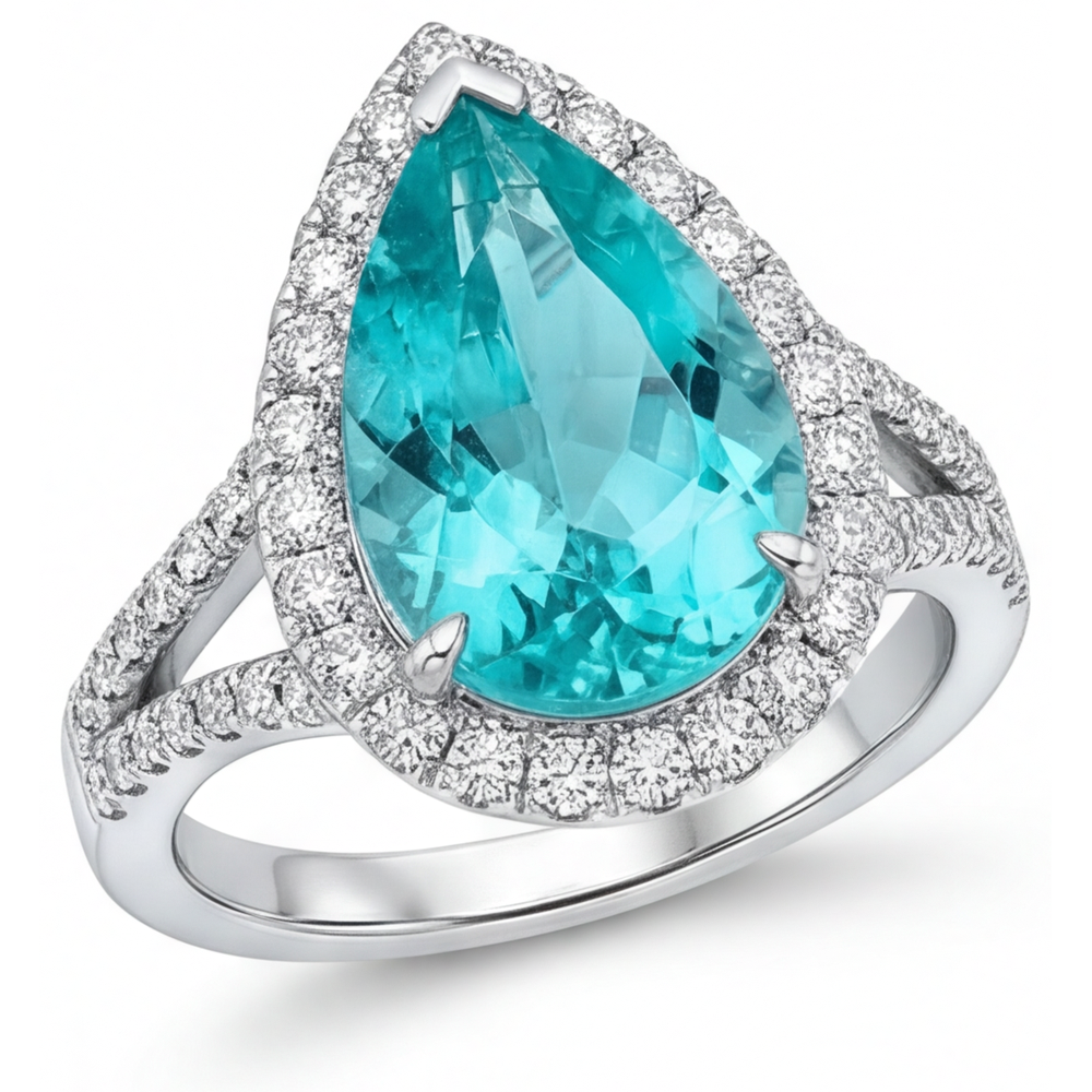 Exquisiter Halo-Fassung Ring 5,25 Karat – Hauptansicht