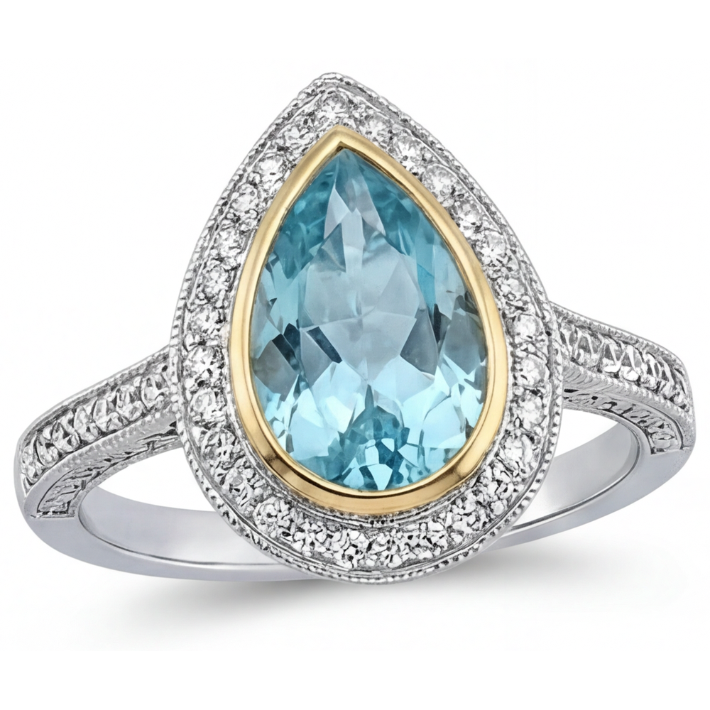 Brillanter Halo-Ring 1,75 Karat – Frontansicht