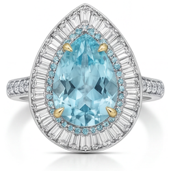 Paraiba-Turmalin VVS Reinheit Halo-Ring 7 Karat in Zweifarbiges