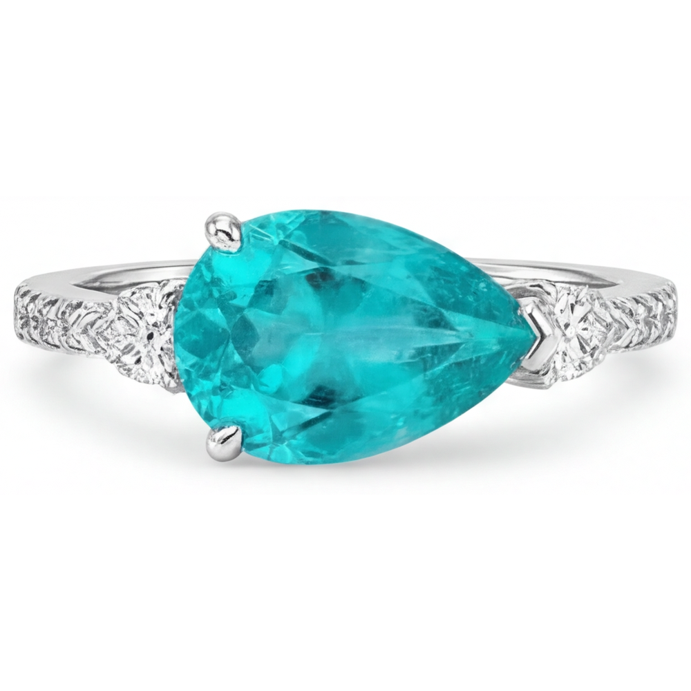 Naturreiner Paraiba-Turmalin Schmuckstein-Ring – Hauptansicht