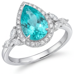 VVS Reinheit Schmuckstein-Ring – Paraiba-Turmalin 2,25 Karat 14K