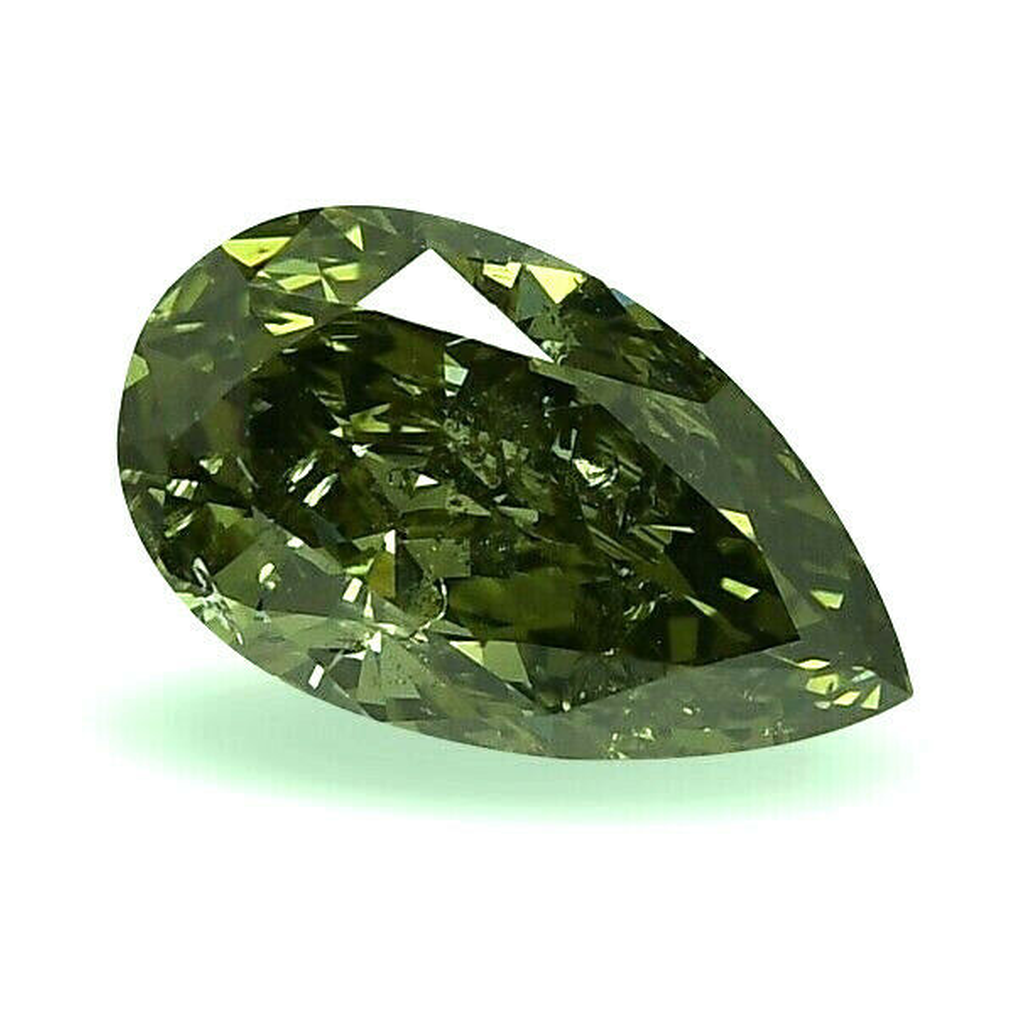Birnenförmiger loser natürlicher grüner Diamant 3 Karat verstärkt