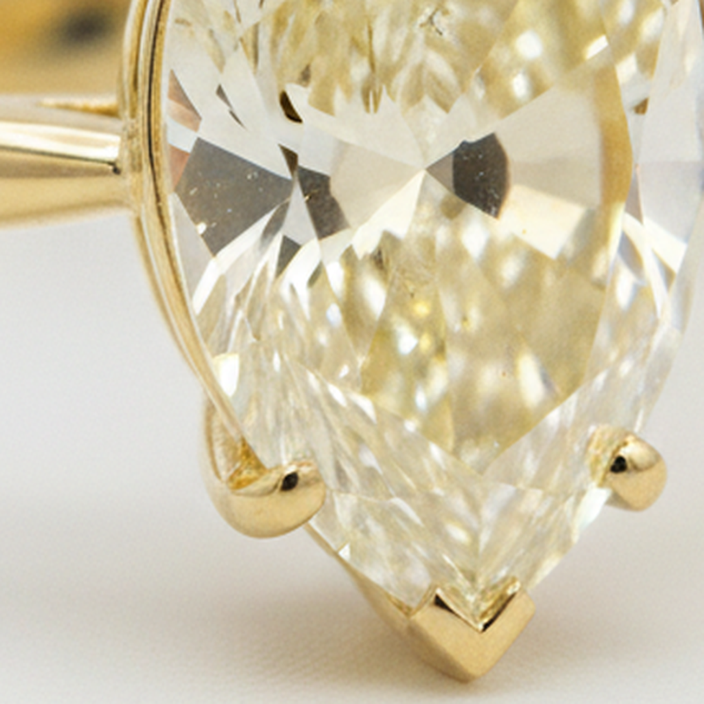 Larimar- und Diamant-Verlobungsring 2 Karat Natürlicher Tropfen-Solitär Fantasie-Gelb 18 Karat Gold