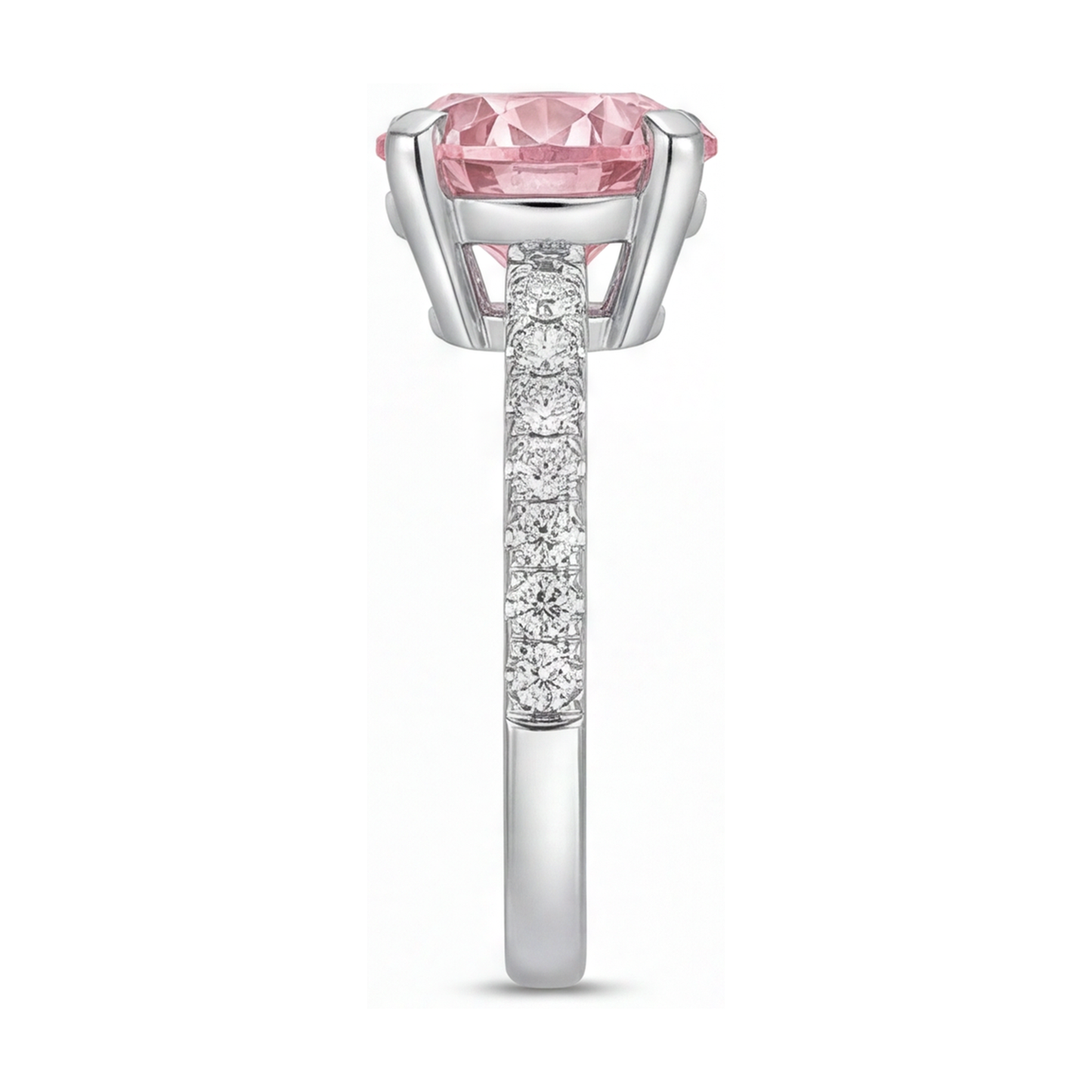 Jubiläumsring mit rosa Diamant 1,66 Karat rund