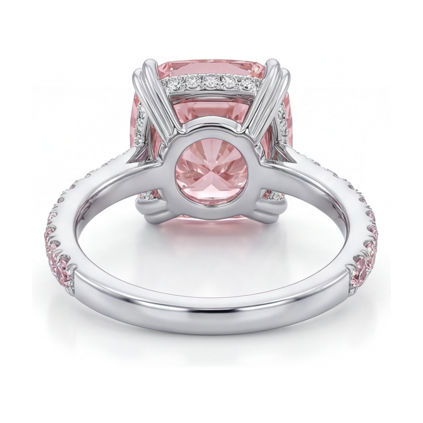 Jubiläumsring mit rosa Diamant im Kissenschliff, 4,4 Karat