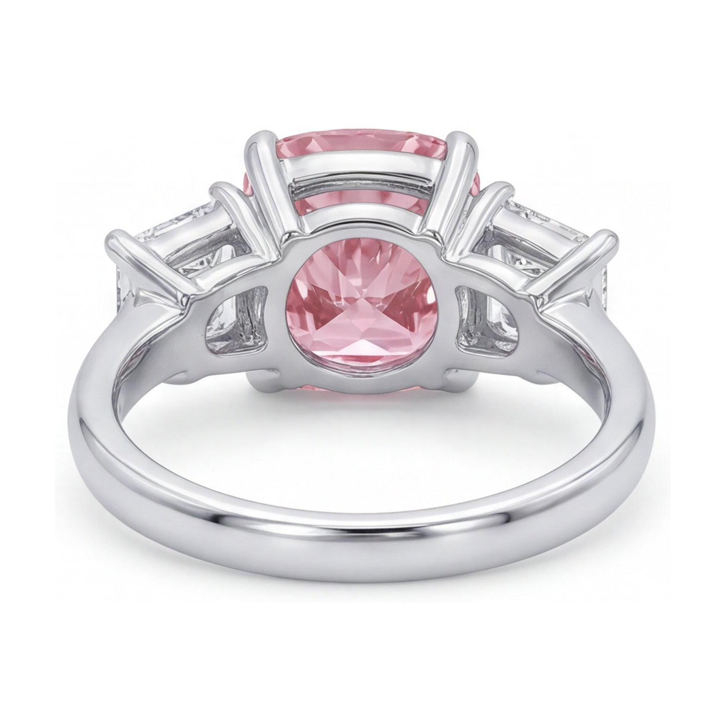 Jubiläumsring mit rosa Diamant im Kissenschliff, 4,5 Karat