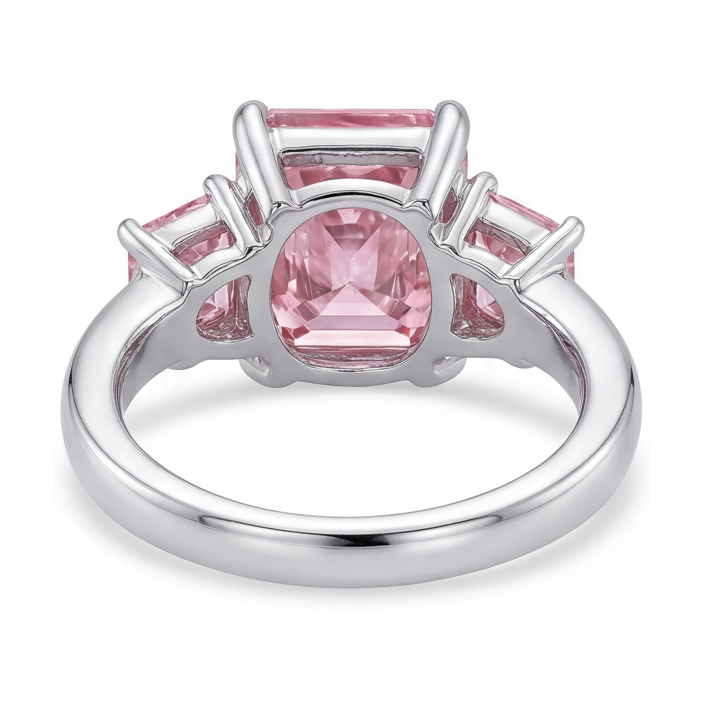 Jubiläumsring mit rosa Diamant, 4,9 Karat, Radiantschliff