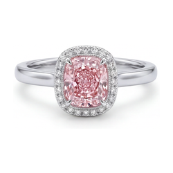 Verlobungsring mit rosa Diamant, 1,21 Karat Kissenschliff
