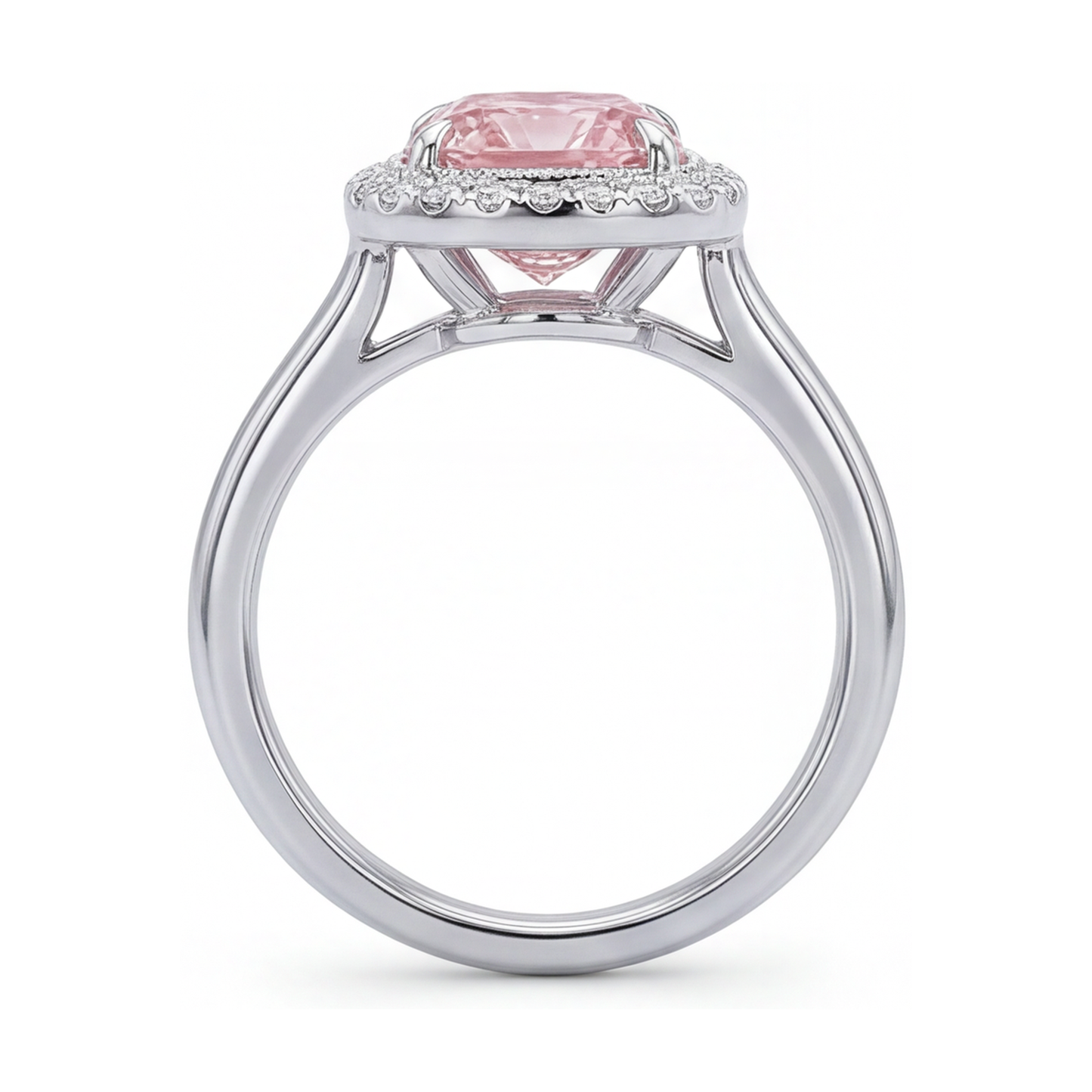 Verlobungsring mit rosa Diamant, 1,21 Karat Kissenschliff