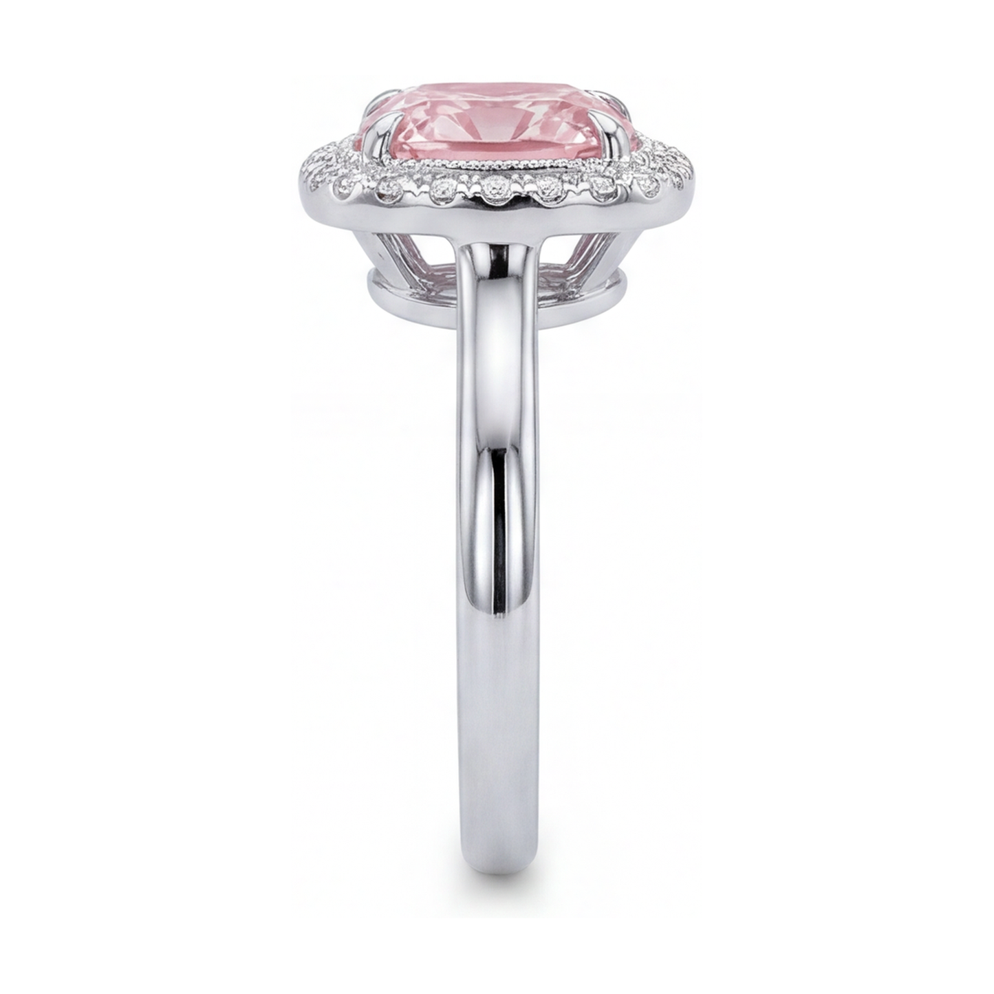 Verlobungsring mit rosa Diamant, 1,21 Karat Kissenschliff