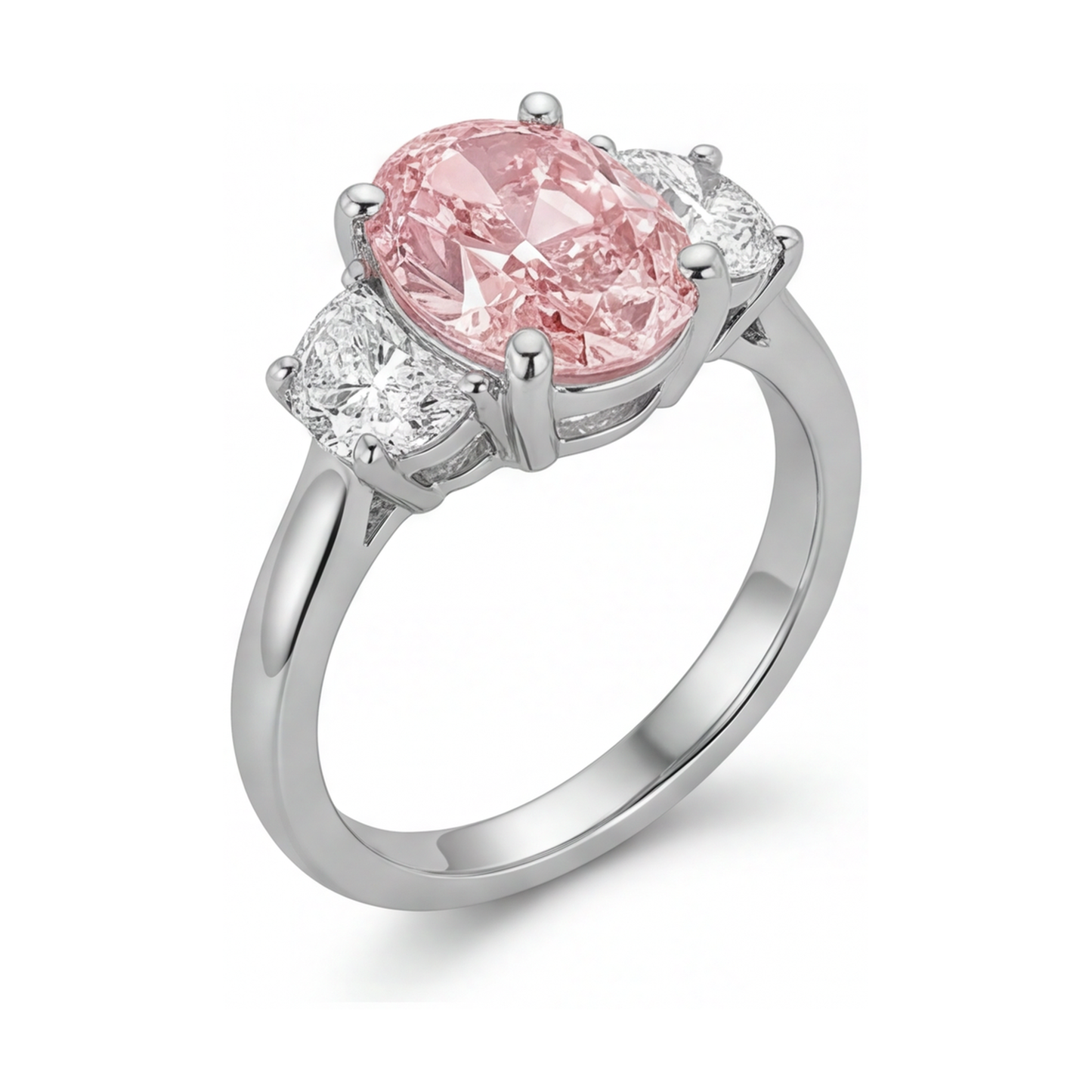 Verlobungsring mit rosa Diamant, 2,7 Karat, oval