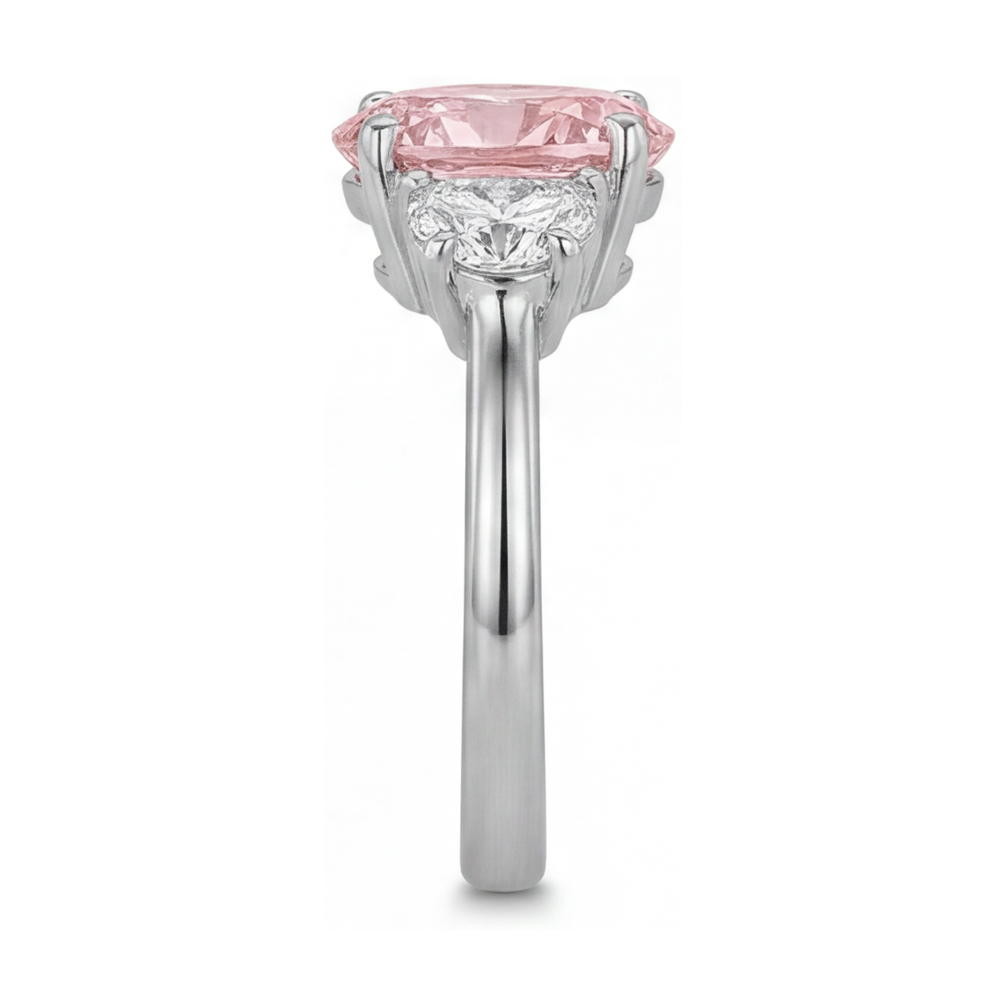 Verlobungsring mit rosa Diamant, 2,7 Karat, oval