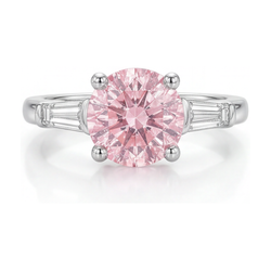 Verlobungsring mit rosa Diamant 3,1 Karat Rund