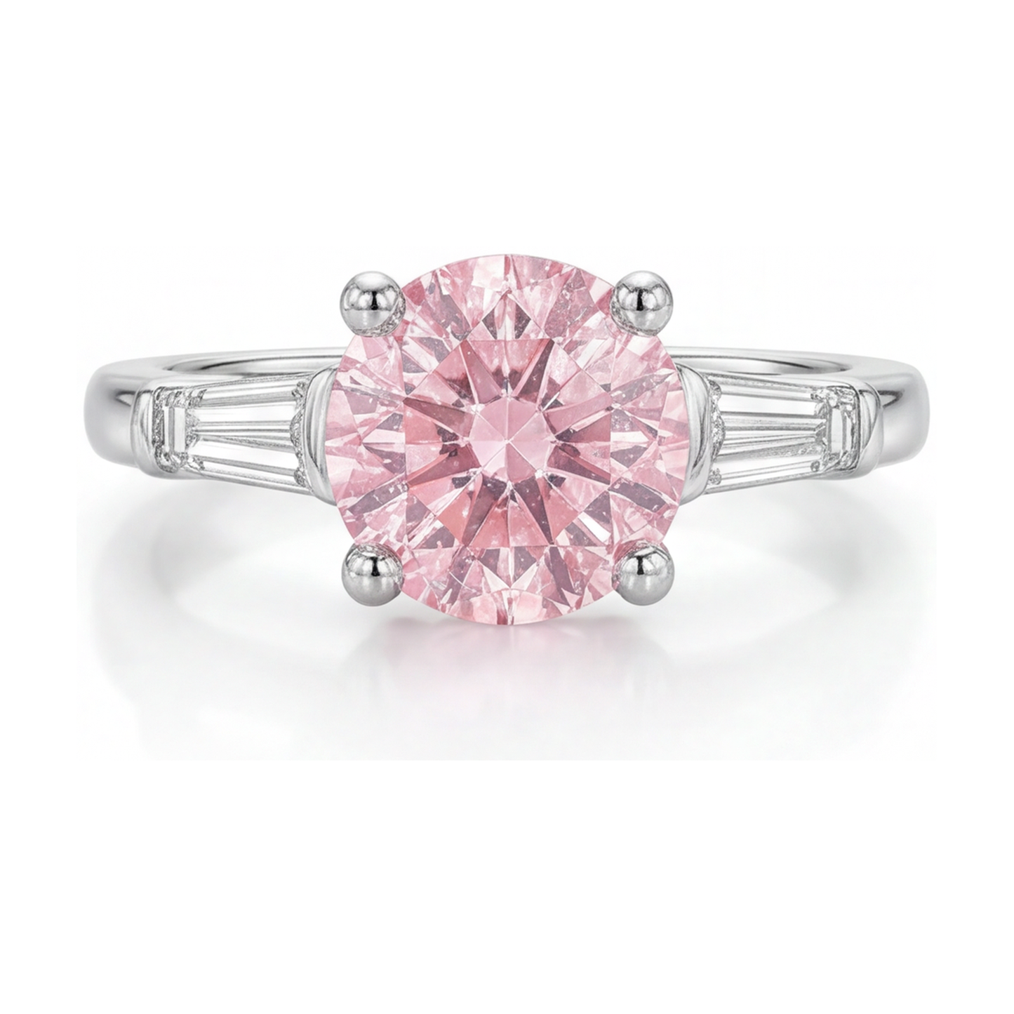 Verlobungsring mit rosa Diamant 3,1 Karat Rund