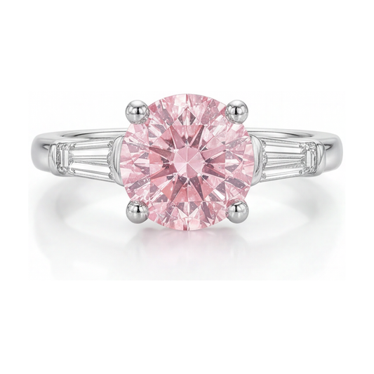 Verlobungsring mit rosa Diamant 3,1 Karat Rund