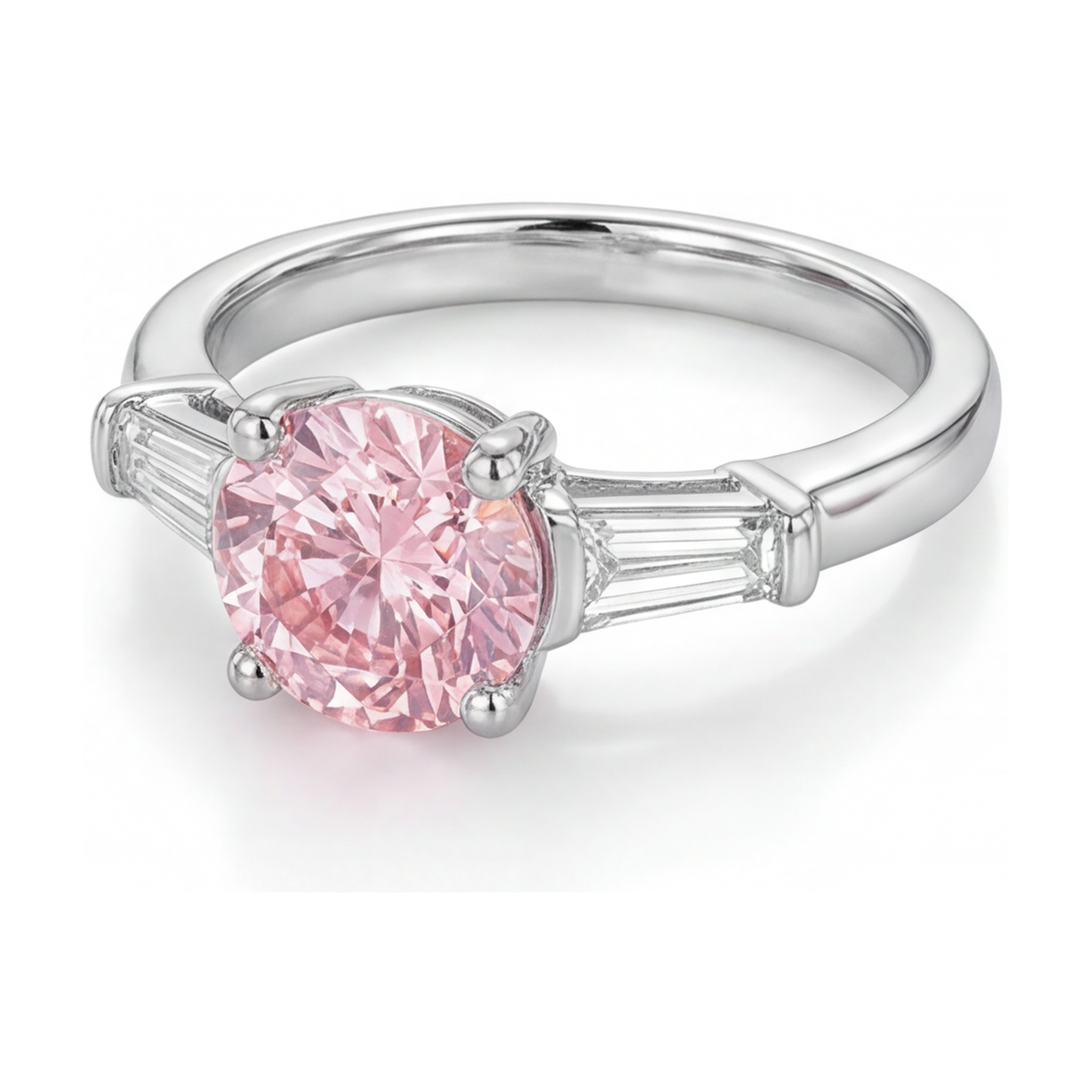 Verlobungsring mit rosa Diamant 3,1 Karat Rund
