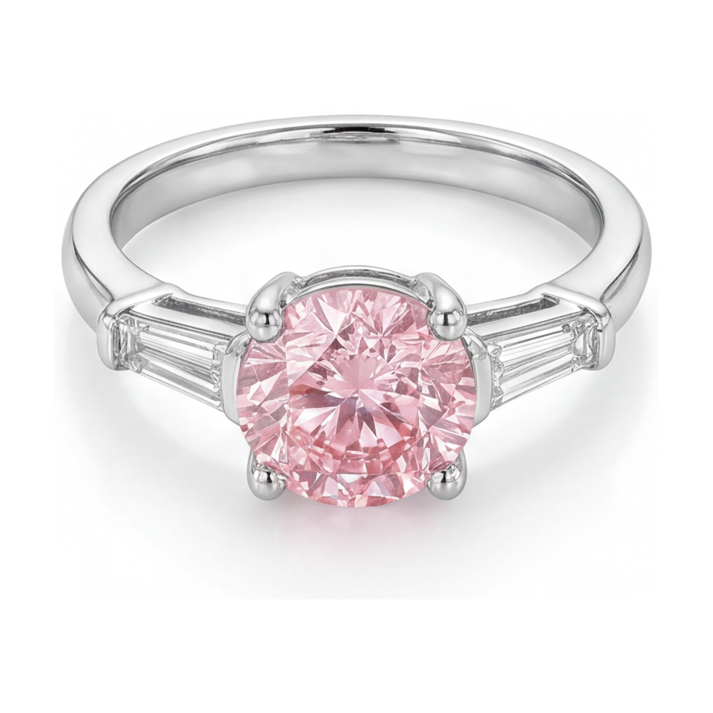 Verlobungsring mit rosa Diamant 3,1 Karat Rund