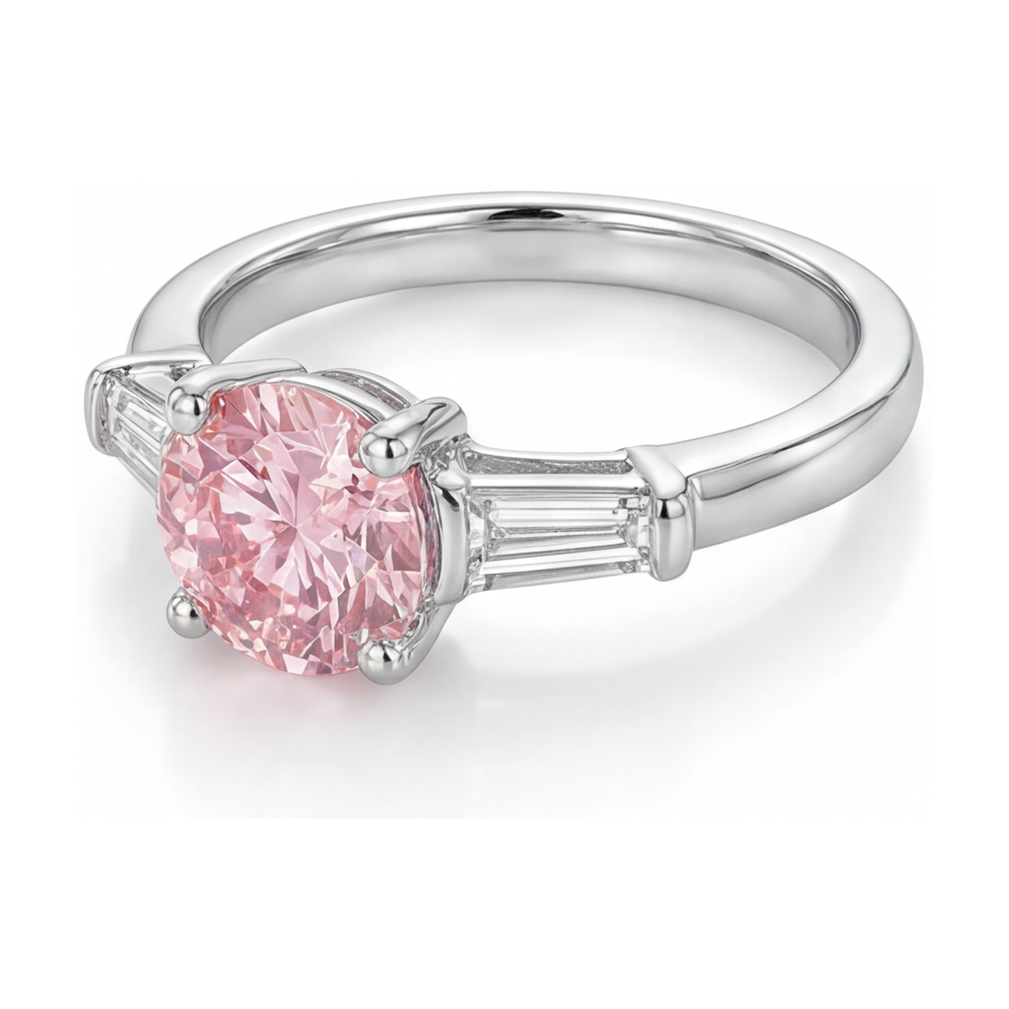 Verlobungsring mit rosa Diamant 3,1 Karat Rund