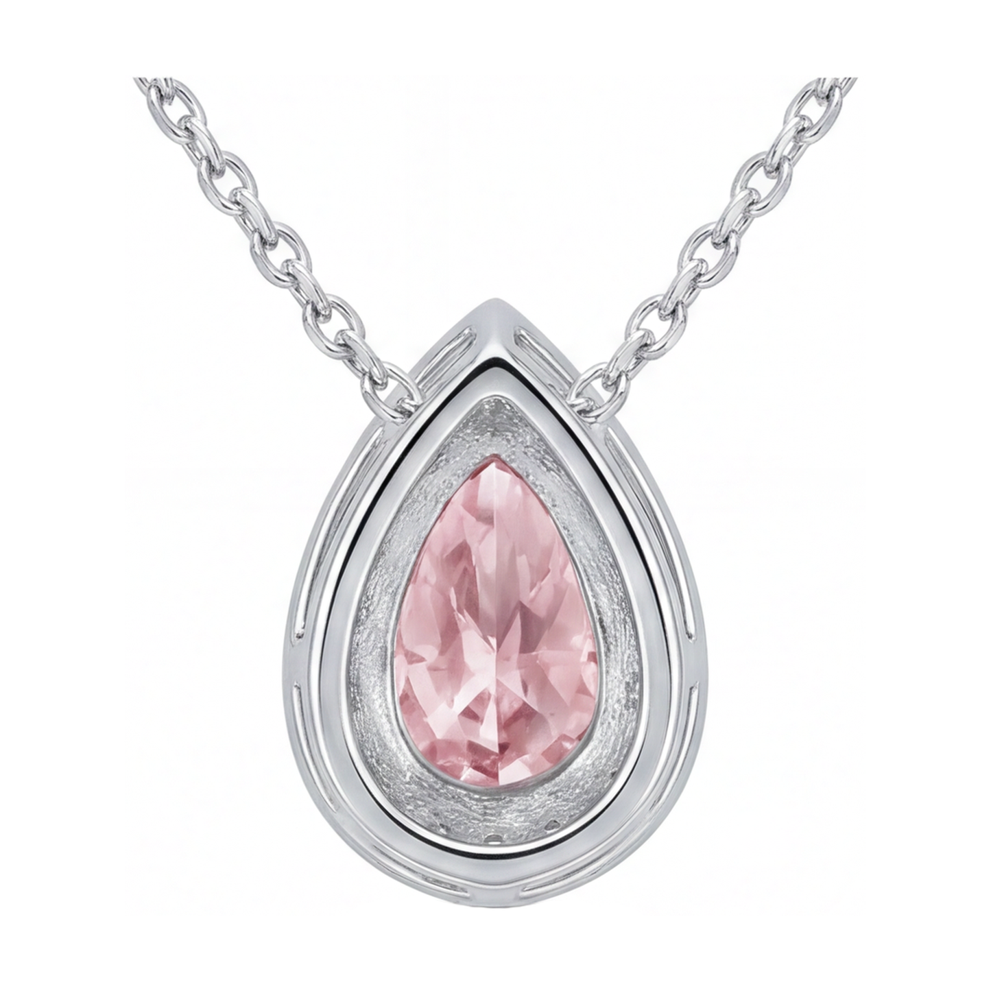 Halskette mit rosa Diamant im Tropfenschliff, 1,9 Karat
