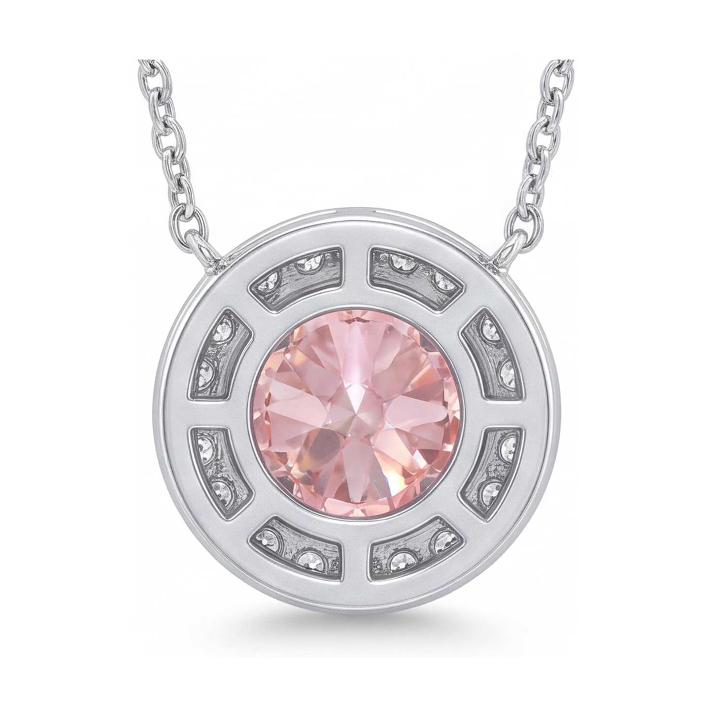 Halskette mit rosa Diamant, 2,4 Karat, rund