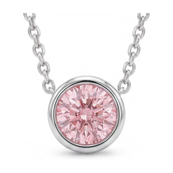 Halskette mit rosa Diamant, 2,5 Karat, rund