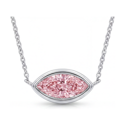 Halskette mit rosa Diamant, 2 Karat, Marquise-Schliff