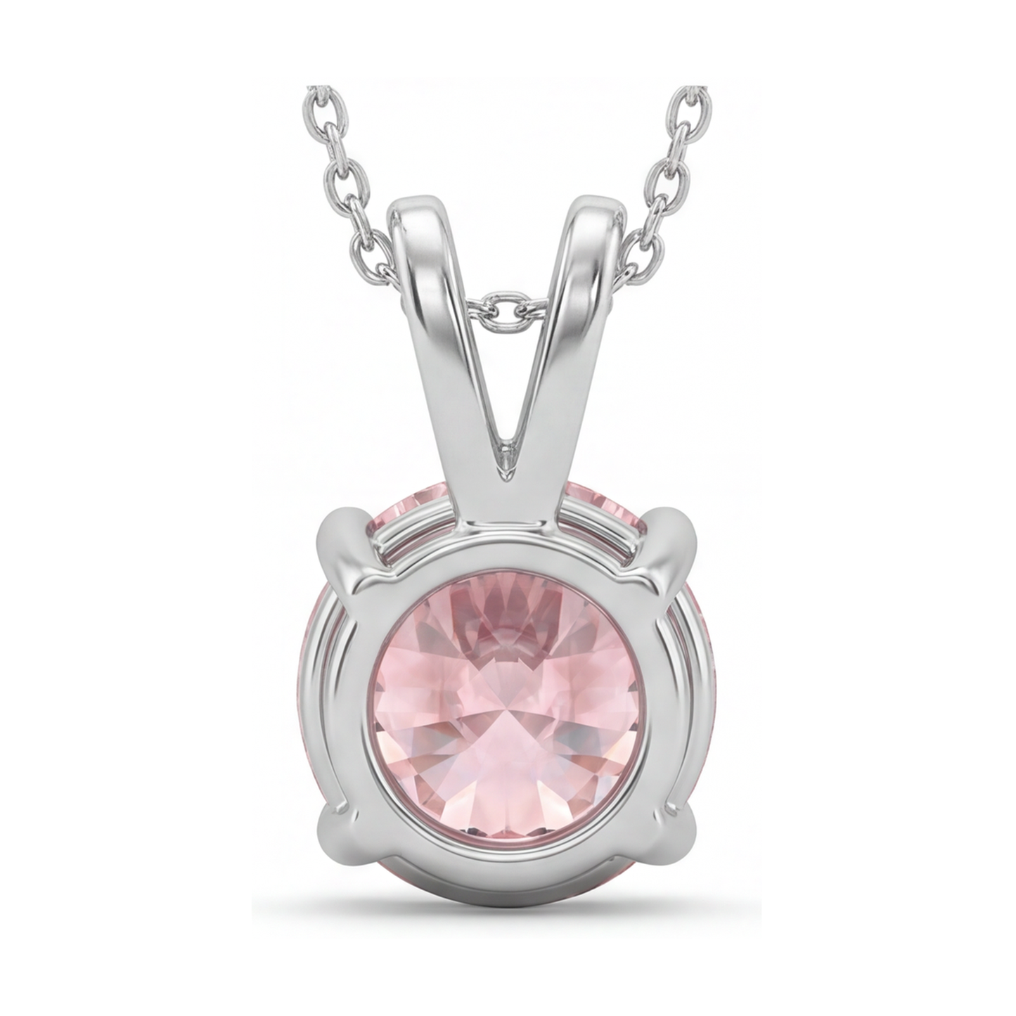 Halskette mit rosa Diamant, 3,5 Karat, rund
