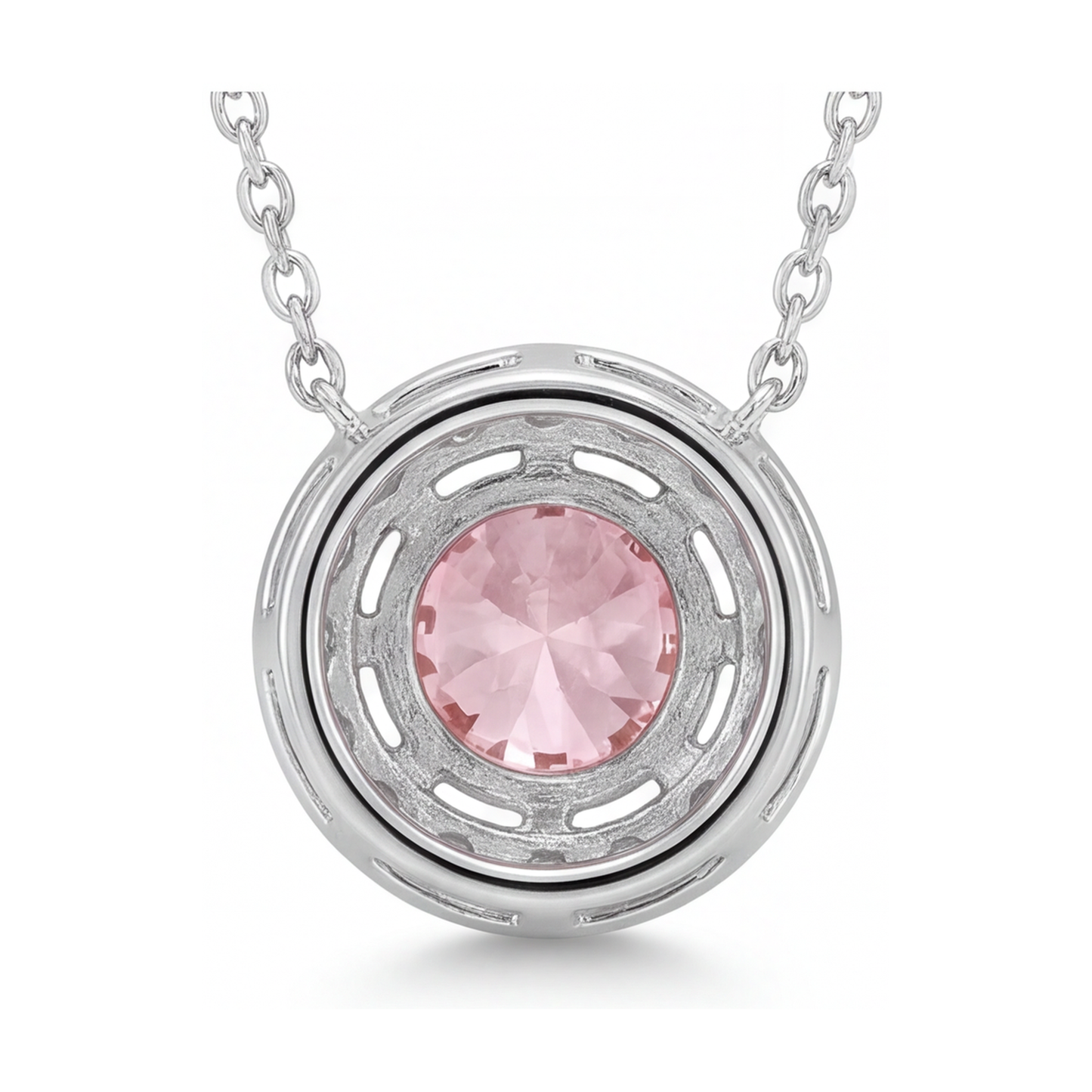 Rosa Diamant-Halskette, 3 Karat, rund