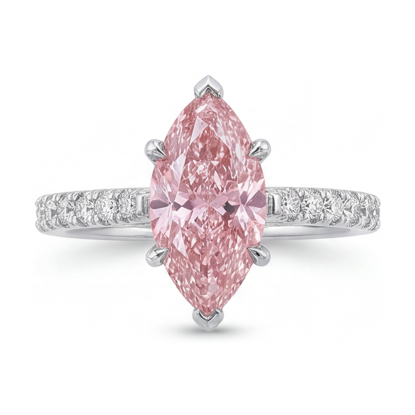 Rosa Diamantring, 2,1 Karat, Marquise-Schliff