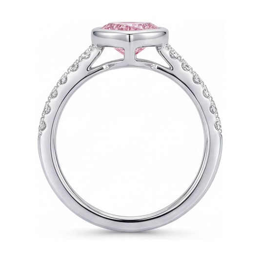 Rosa Diamantring 2,35 Karat Herzschliff