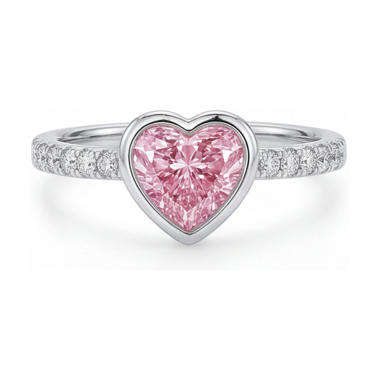 Rosa Diamantring 2,35 Karat Herzschliff
