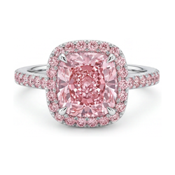 Rosa Diamantring 3,2 Karat Kissenschliff