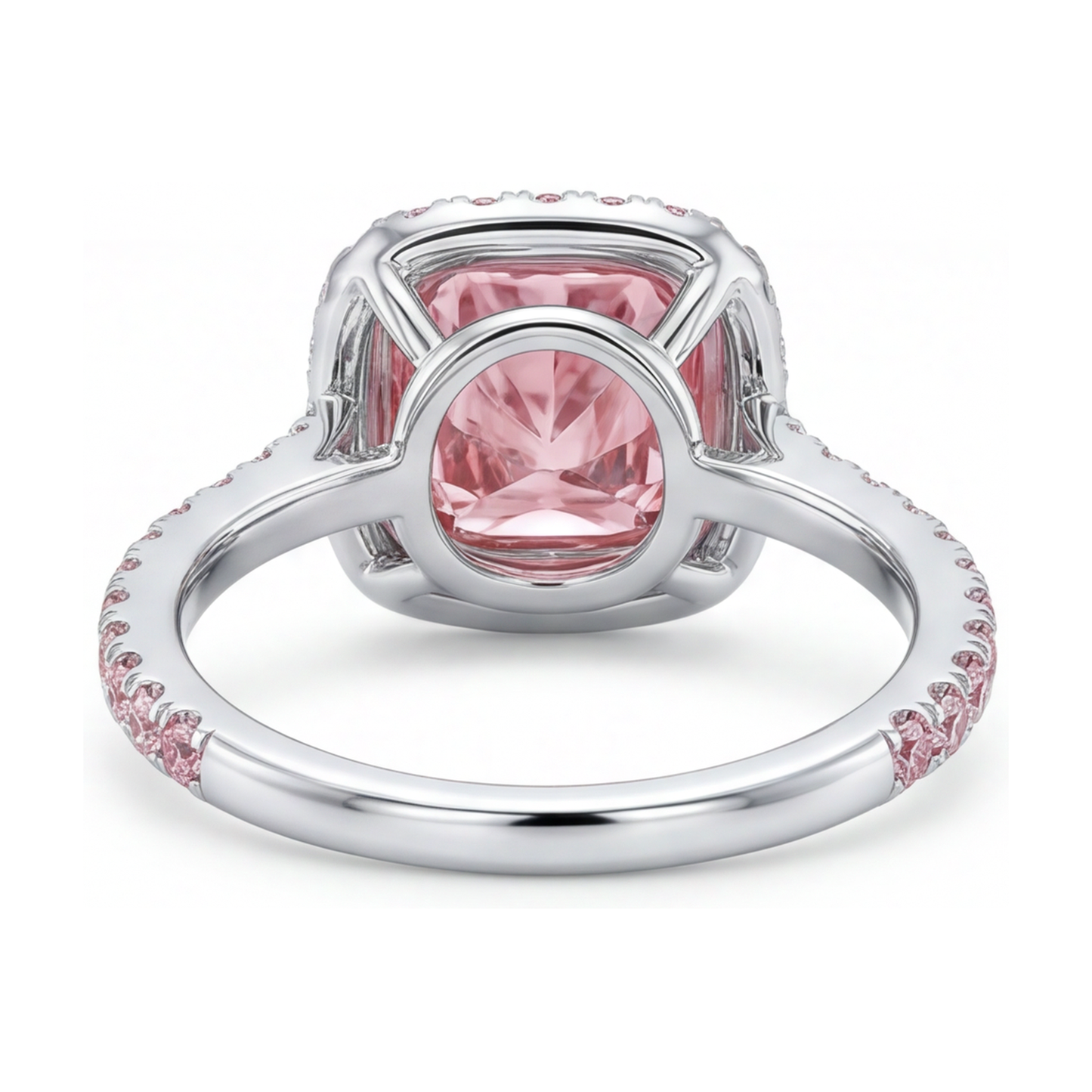 Rosa Diamantring 3,2 Karat Kissenschliff