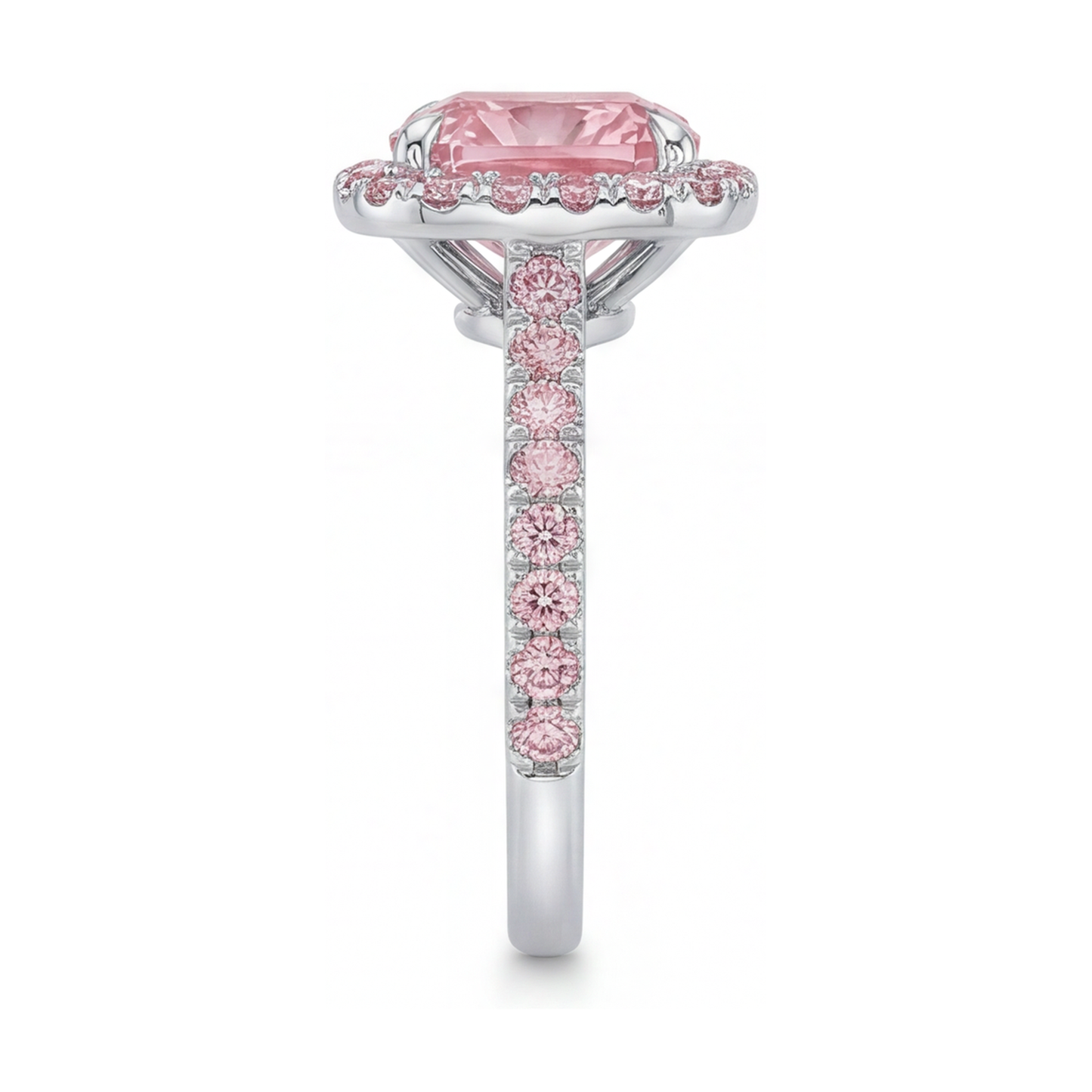 Rosa Diamantring 3,2 Karat Kissenschliff