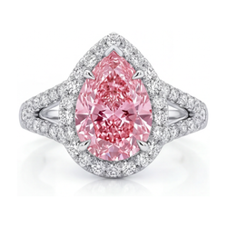 Rosa Diamantring 3,2 Karat Tropfenschliff