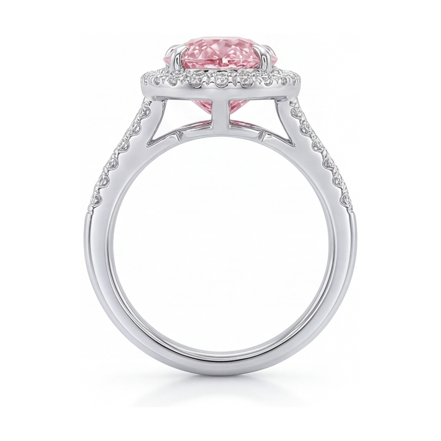 Rosa Diamantring 3,2 Karat Tropfenschliff