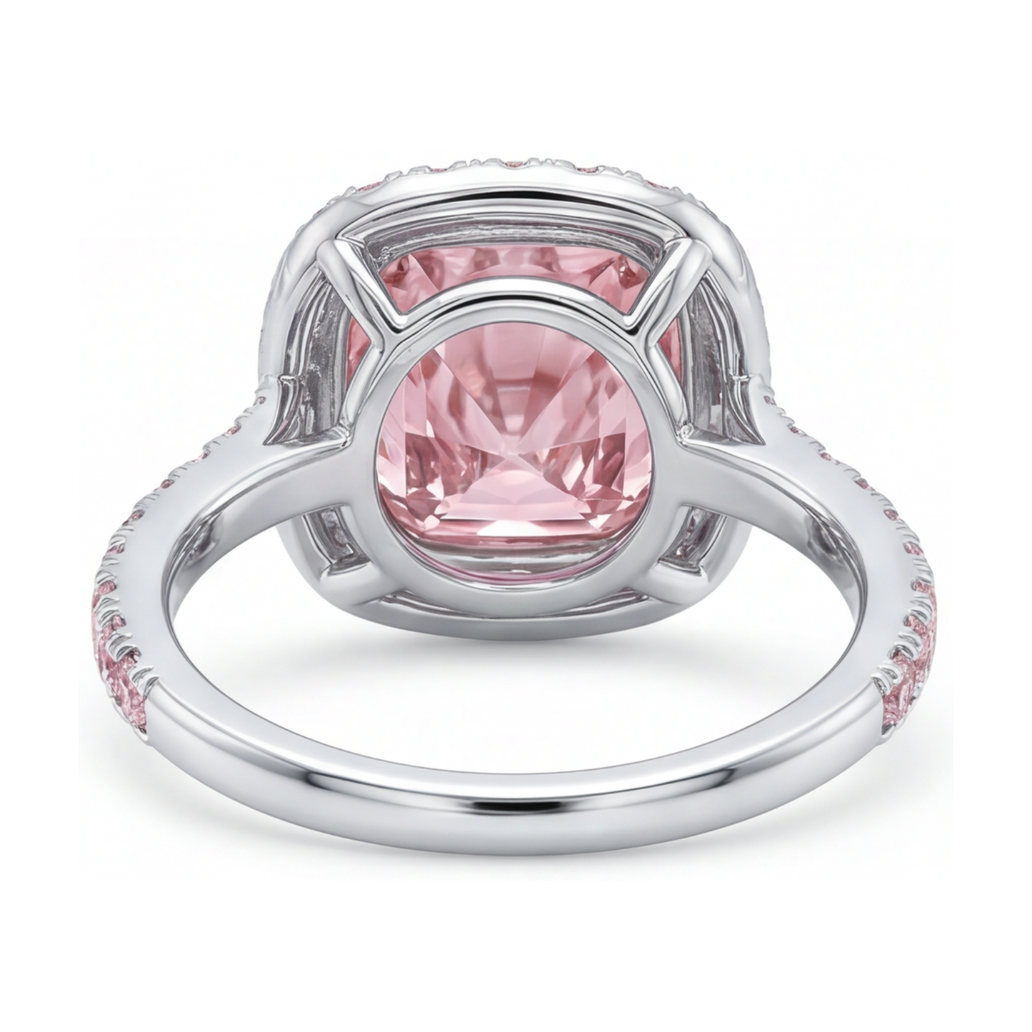 Rosa Diamantring im Kissenschliff, 3,8 Karat