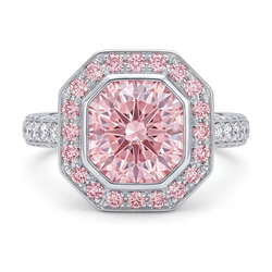 Rosa Diamantring 3,9 Karat rund