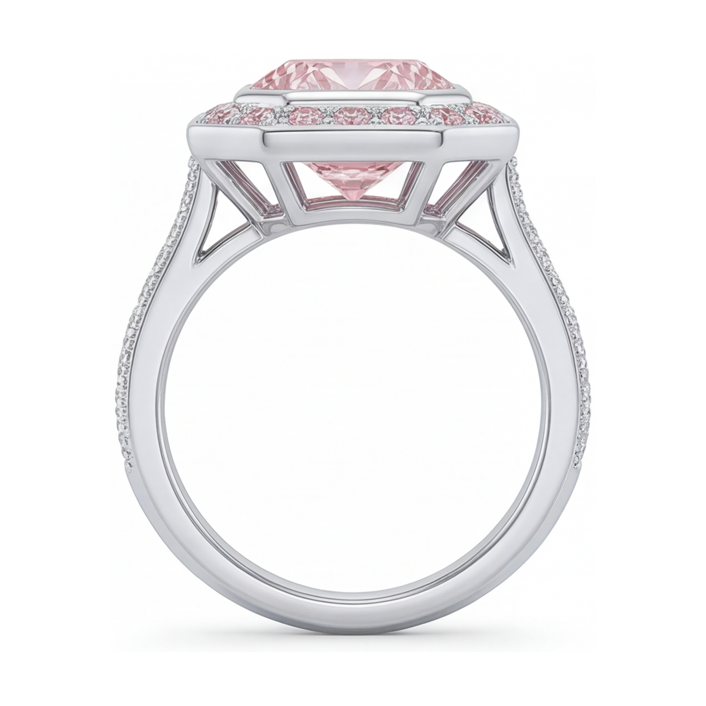 Rosa Diamantring 3,9 Karat rund