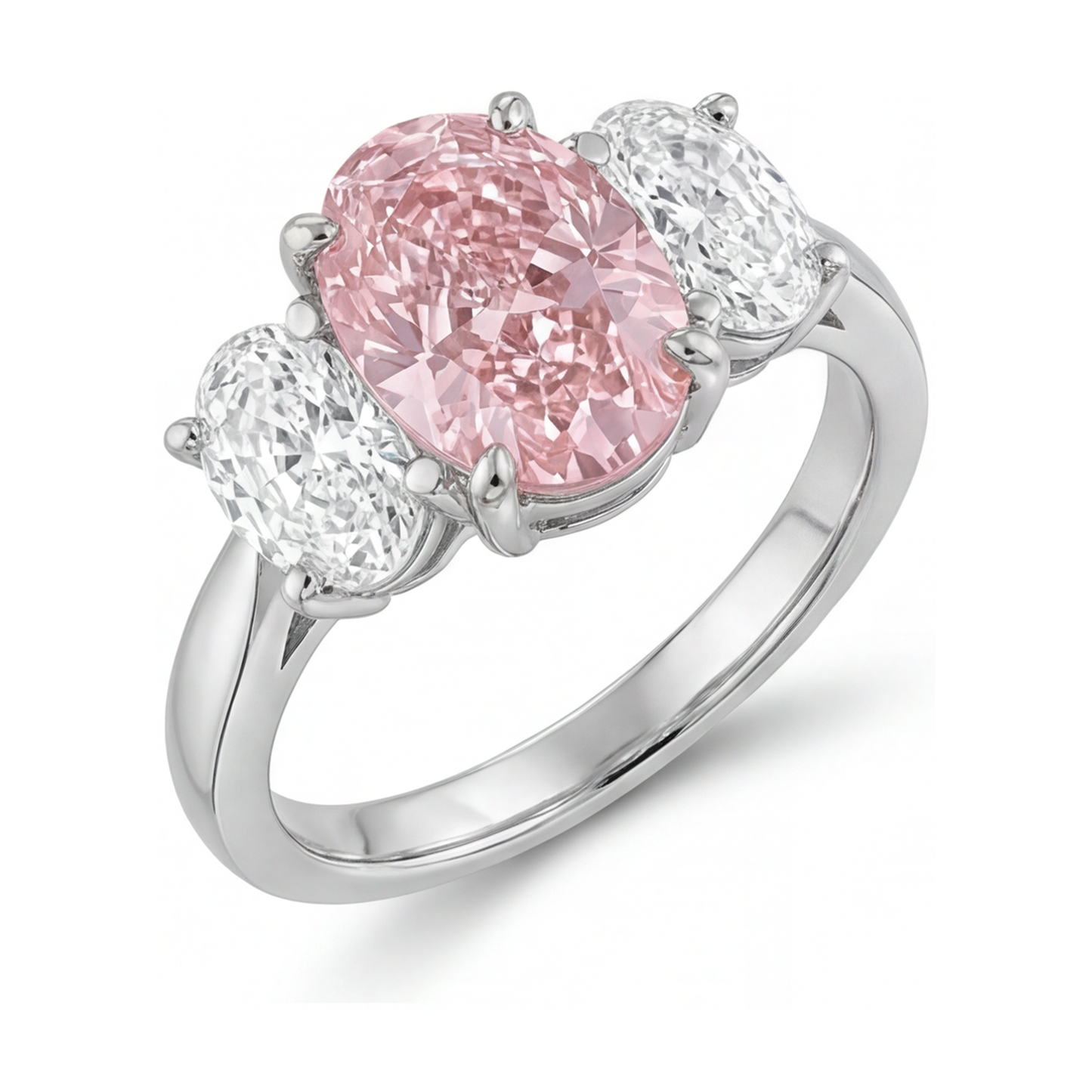 Rosa Diamantring 4,2 Karat Oval
