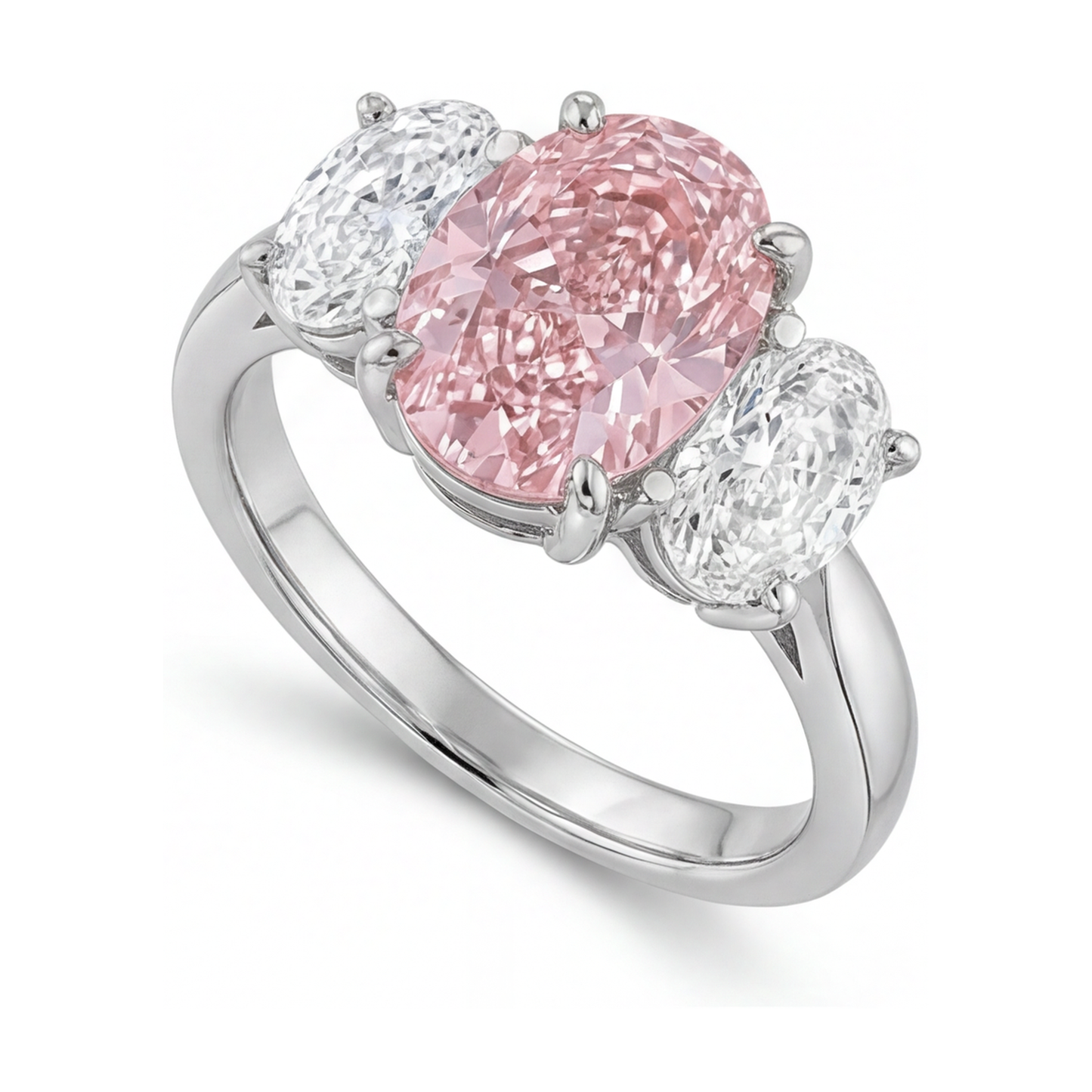 Rosa Diamantring 4,2 Karat Oval