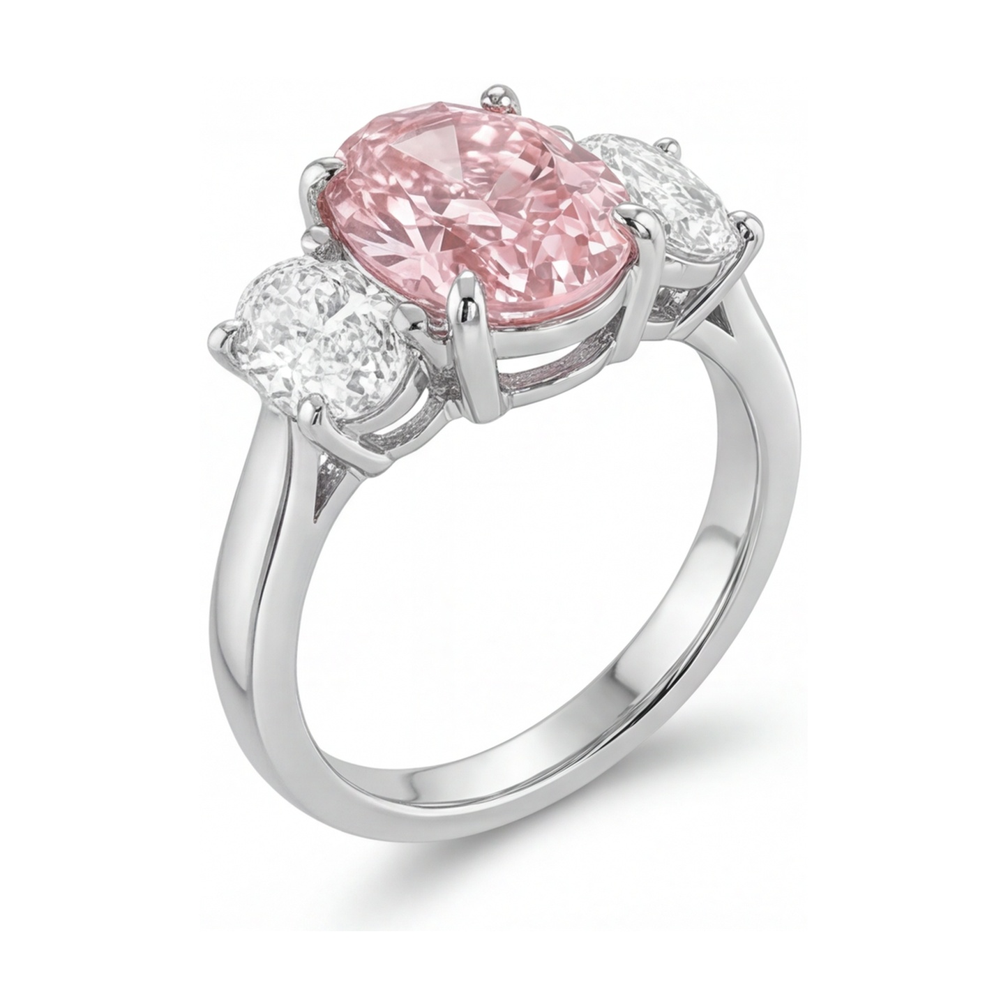Rosa Diamantring 4,2 Karat Oval