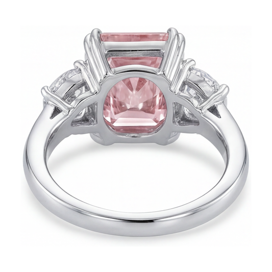 Rosa Diamantring 4,5 Karat im Radiant-Schliff