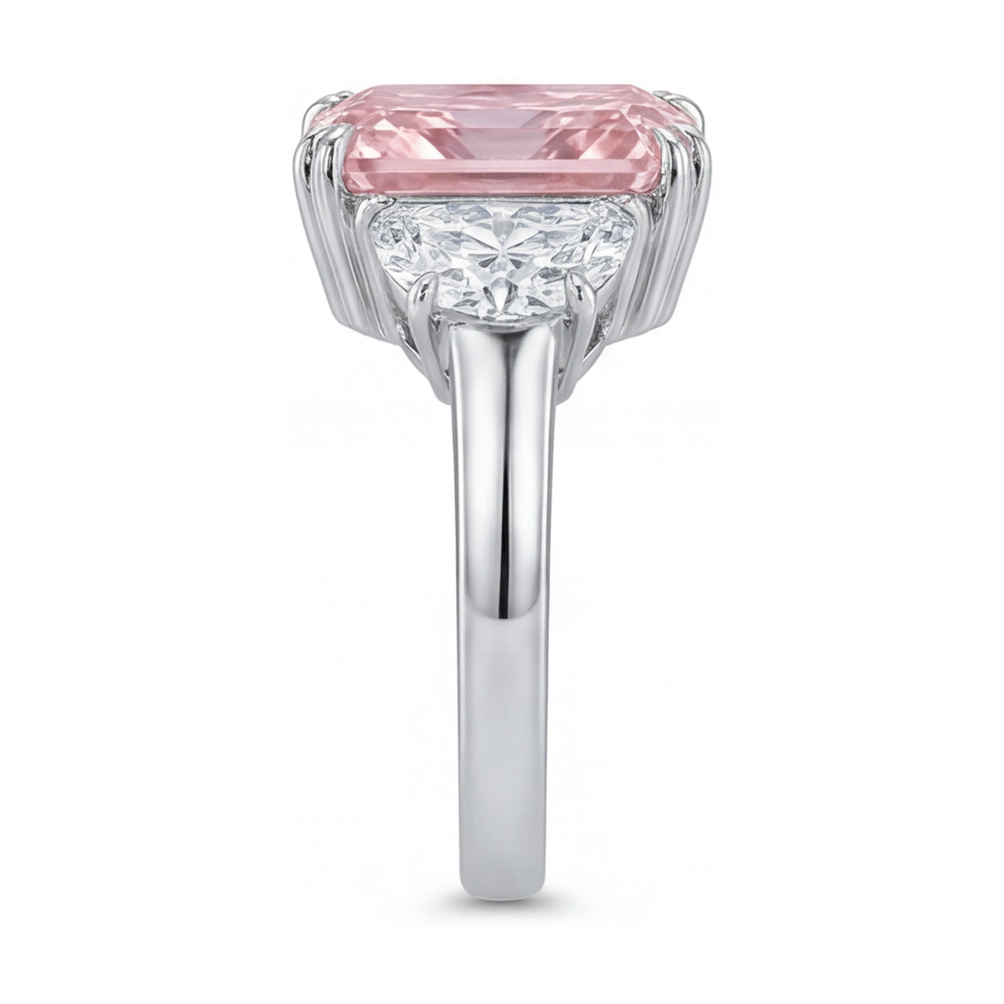Rosa Diamantring 4,5 Karat im Radiant-Schliff