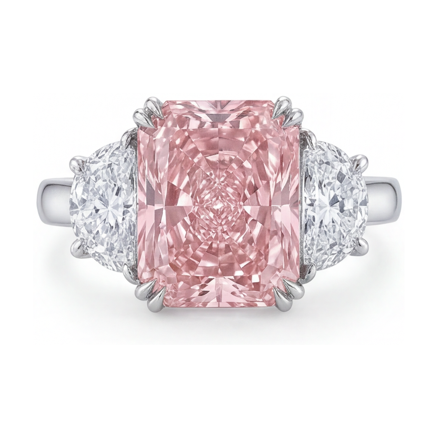 Rosa Diamantring 4,5 Karat im Radiant-Schliff