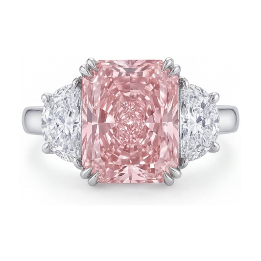 Rosa Diamantring 4,5 Karat im Radiant-Schliff