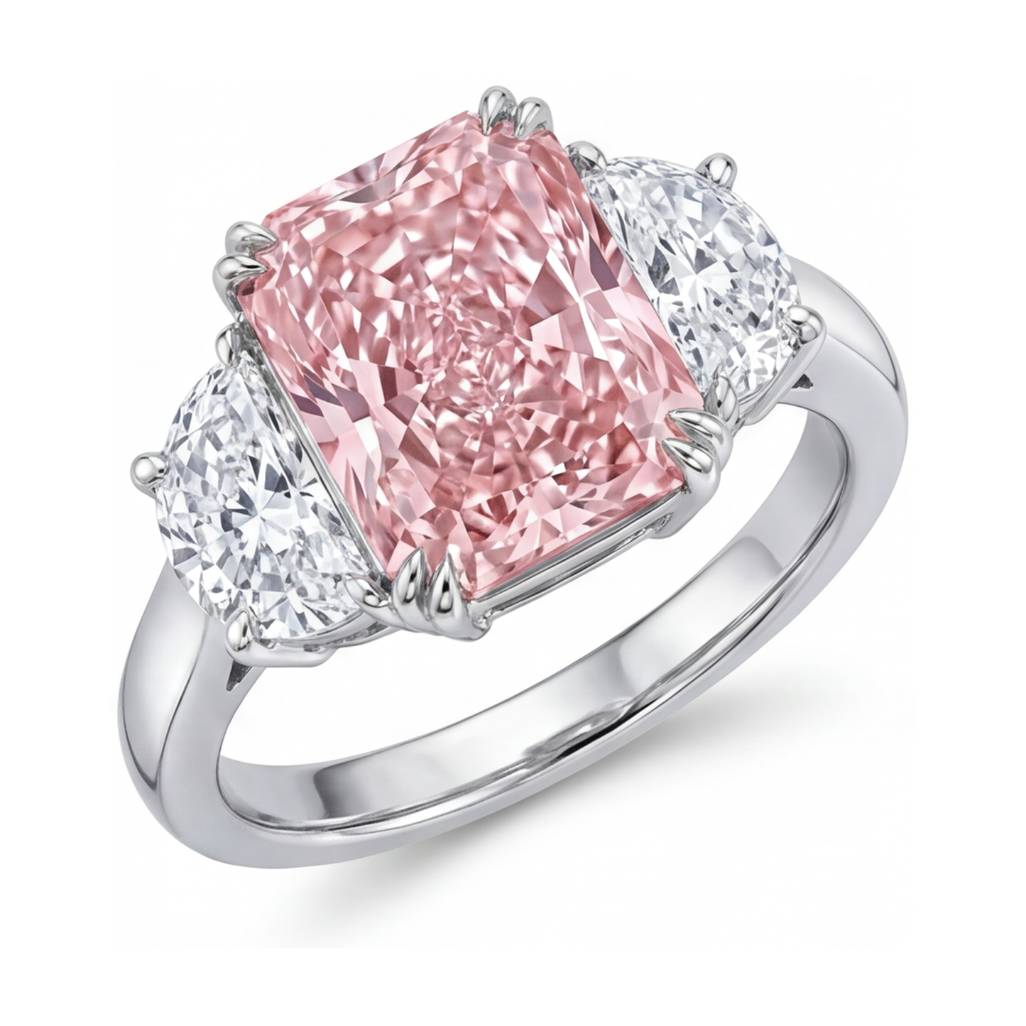 Rosa Diamantring 4,5 Karat im Radiant-Schliff
