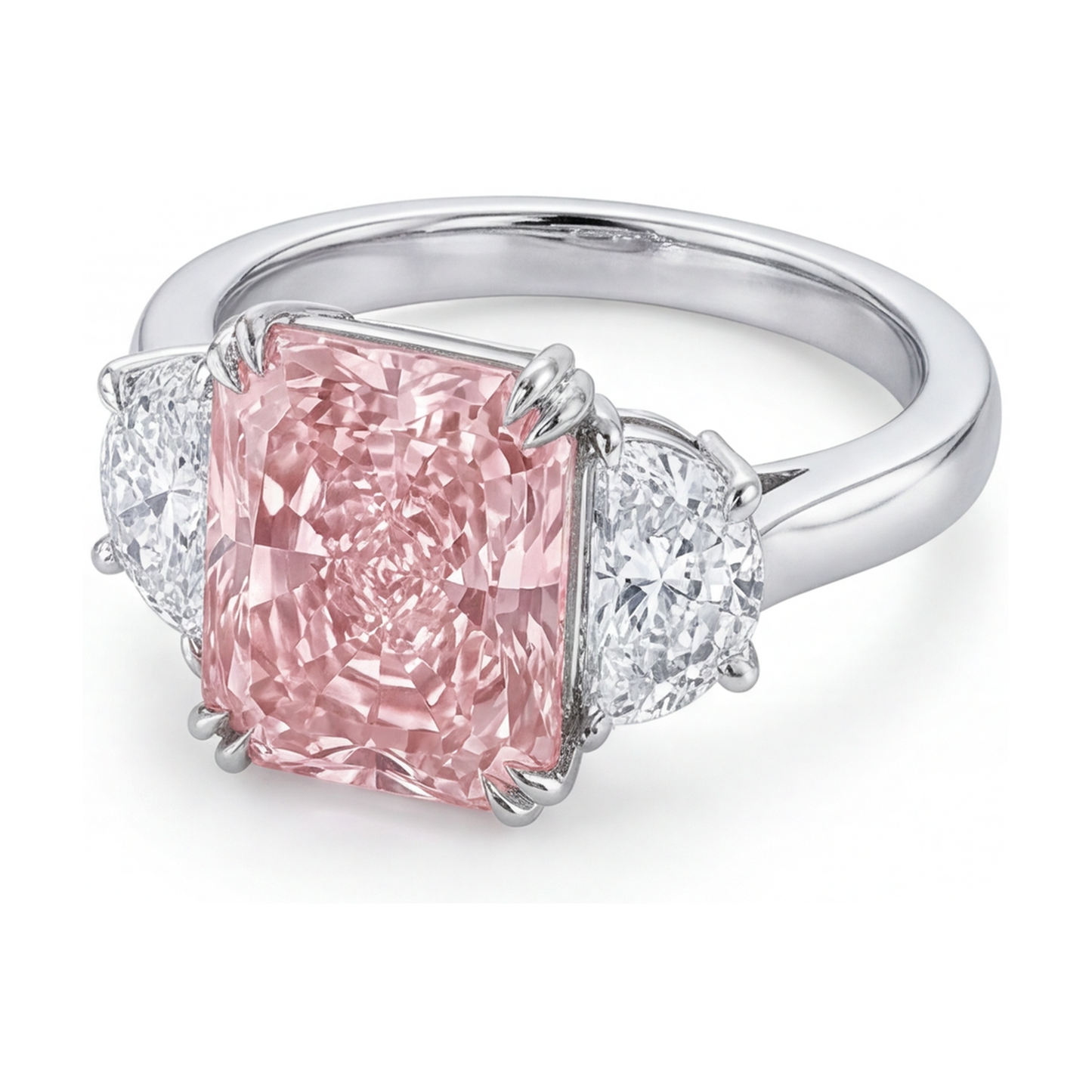Rosa Diamantring 4,5 Karat im Radiant-Schliff