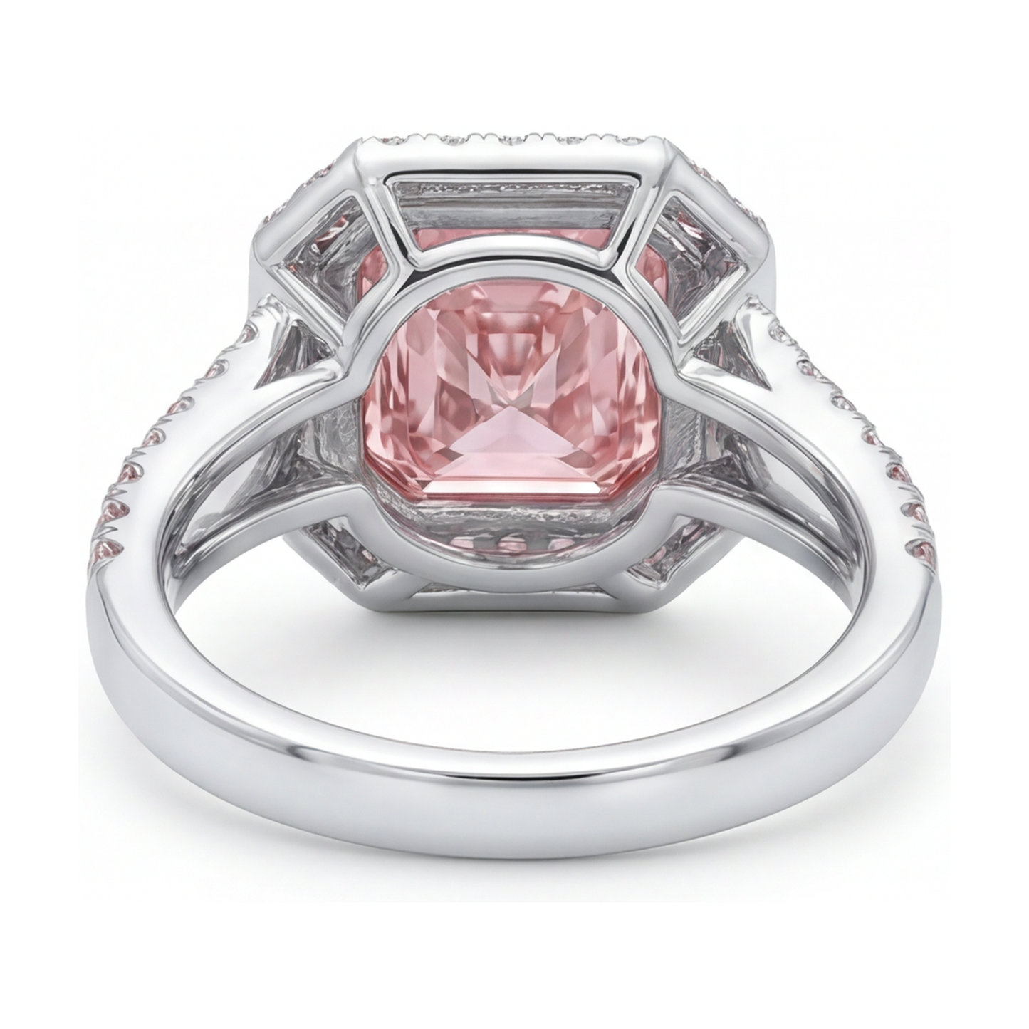 Rosa Diamantring 4,6 Karat Radiant-Schliff